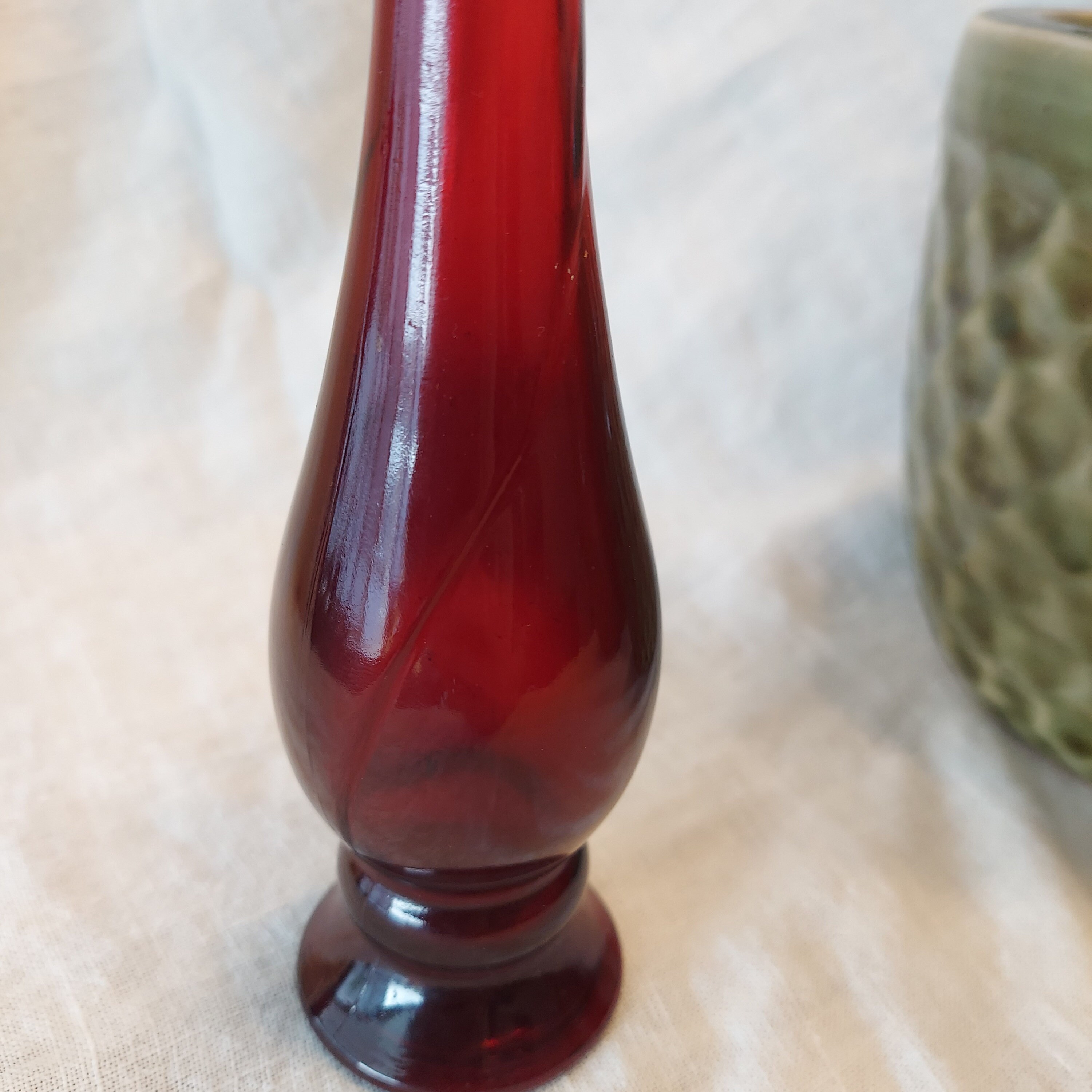 1970s Vintage Avon Ruby Red Glass Bud Vase Etsy