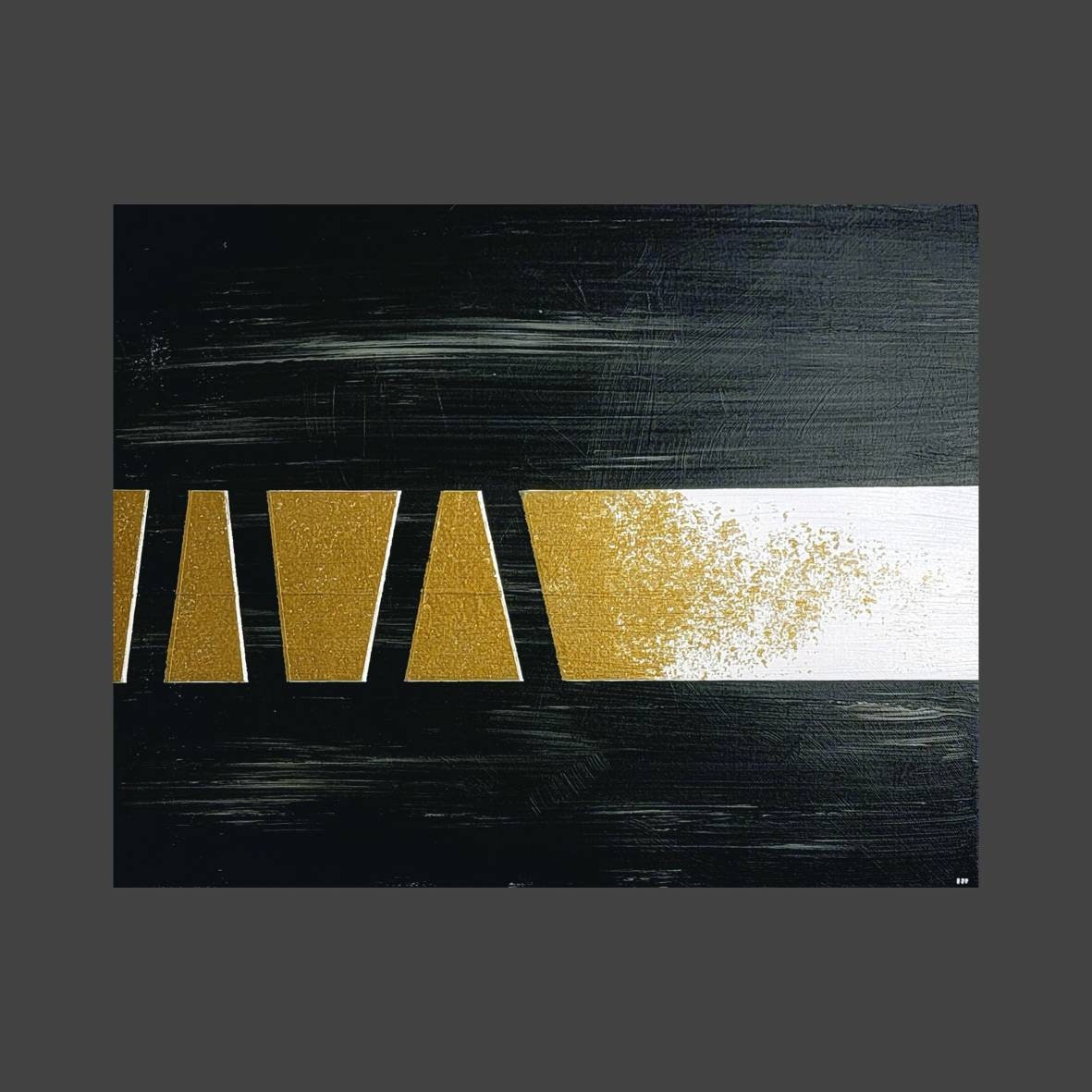 Medium Sized Black and Gold Abstract Acrylic Painting. Etsy UK