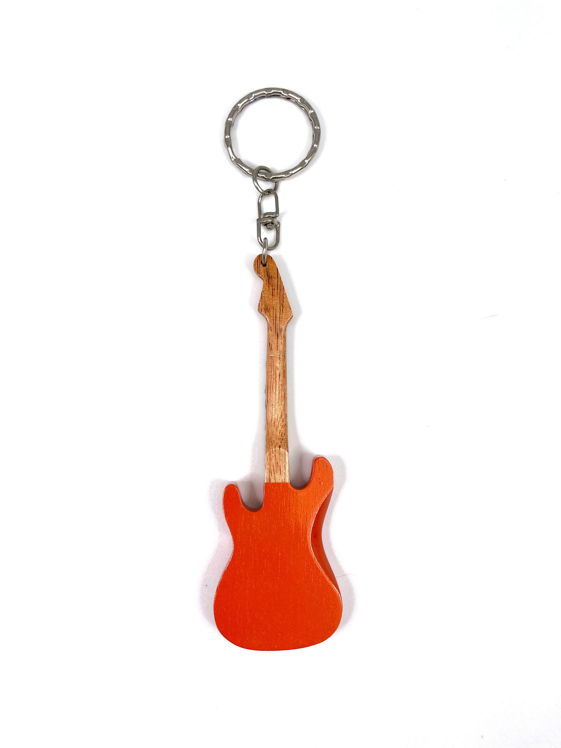 Electric Guitar Keychain Orange - Etsy
