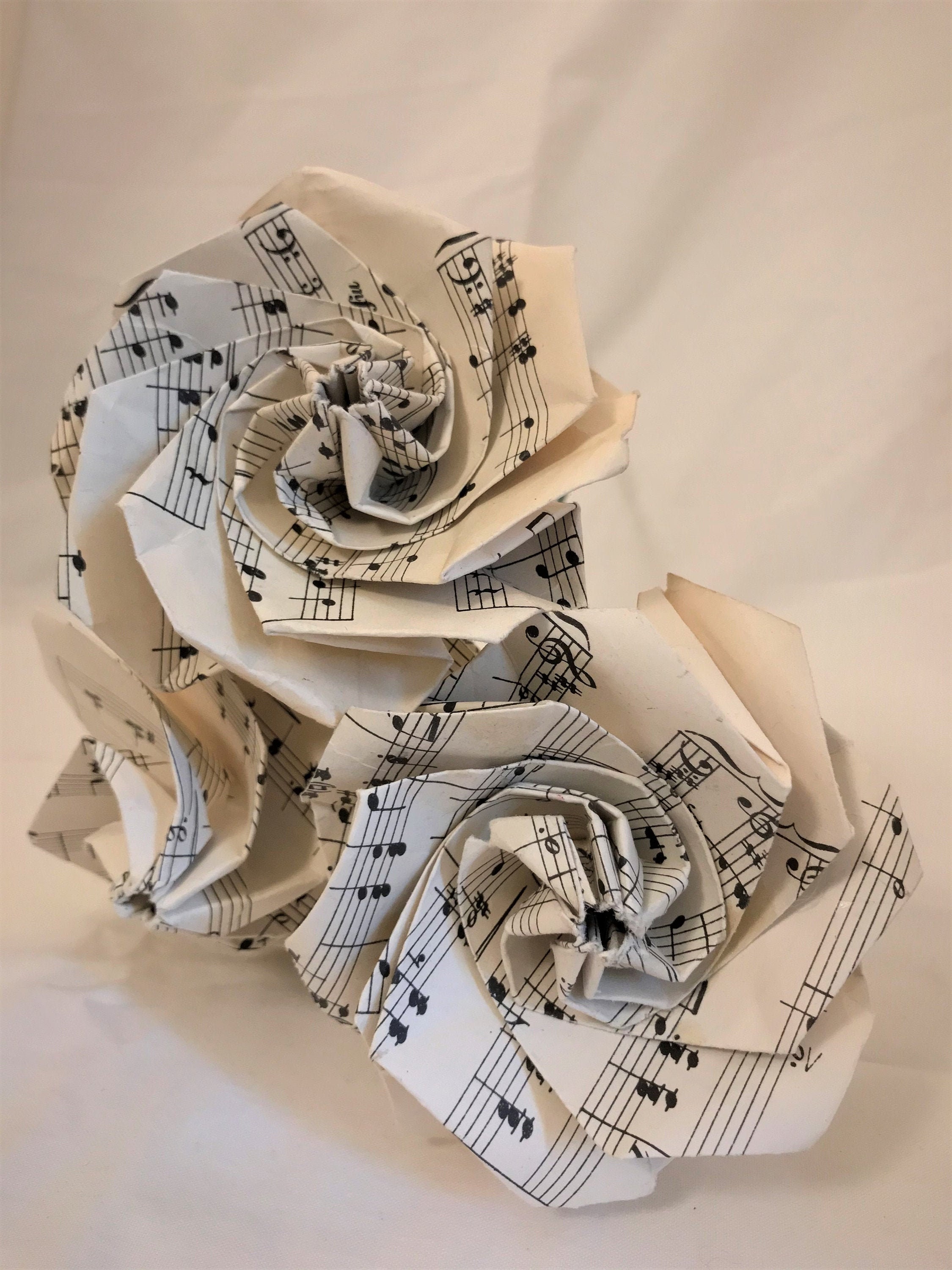 Rosas de origami recicladas hechas de papel reciclado o Etsy