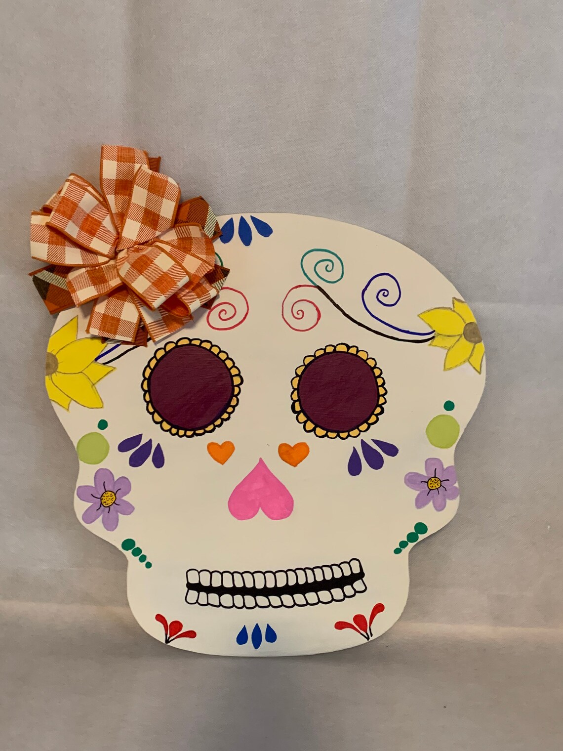 Skull Face Door Hanger/door Decor/halloween Decor Etsy