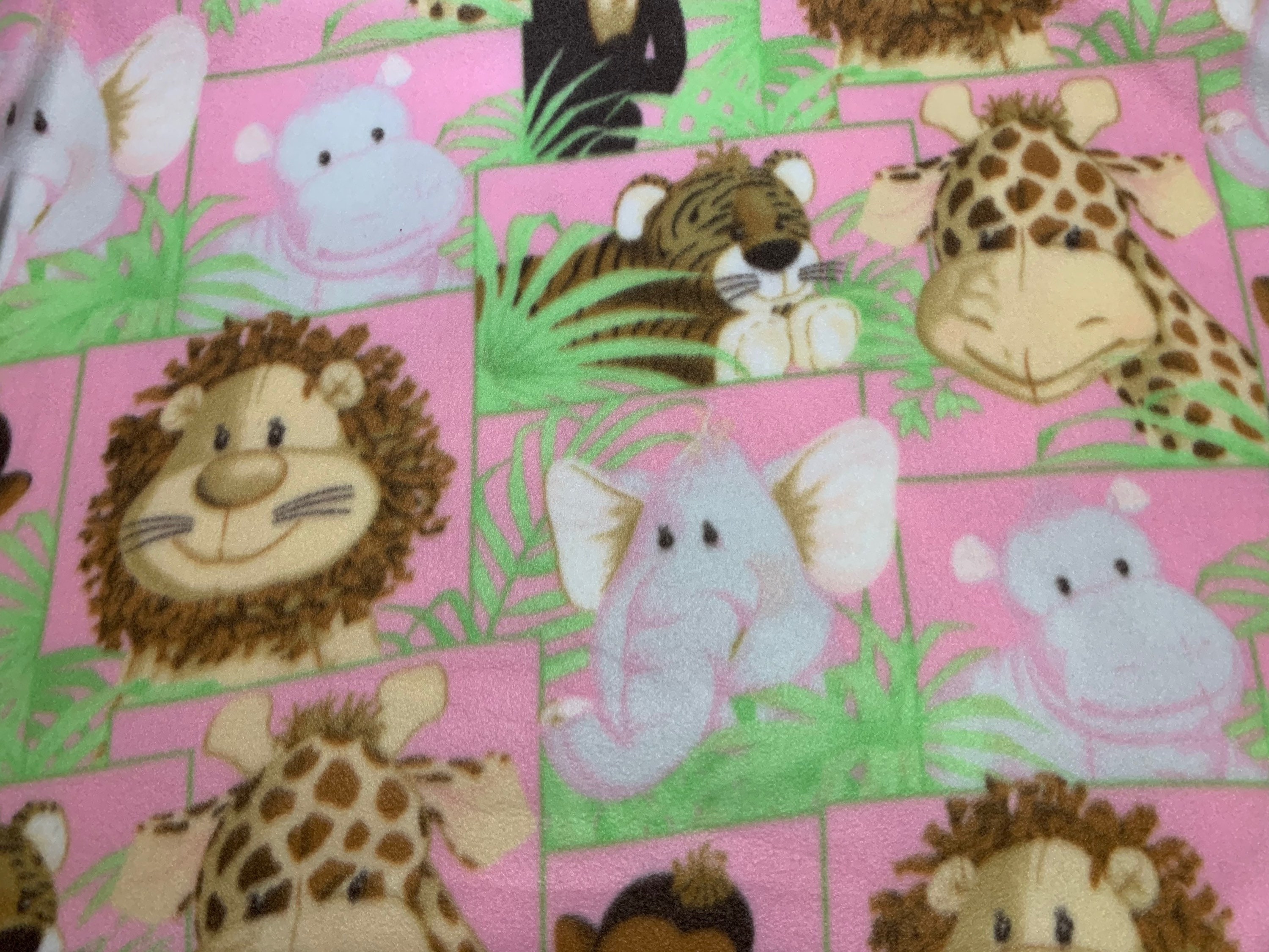 Reversible fleece baby jungle animal baby blanket and poke Etsy