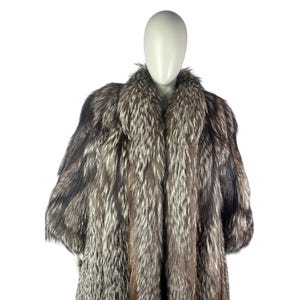 SILVER FOX Swing Coat, Plus Size 5XL, HUGE 98&quot; Sweep, Certified Vintage Fur w/Storage Bag and Appraisal