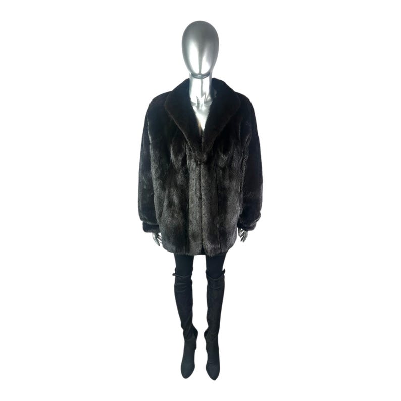 RANCH Nerzjacke, BLACKGLAMA, Größe L / XXL, zertifizierter Vintage-Fell mit Aufbewahrungstasche und Wertgutachten Bild 2