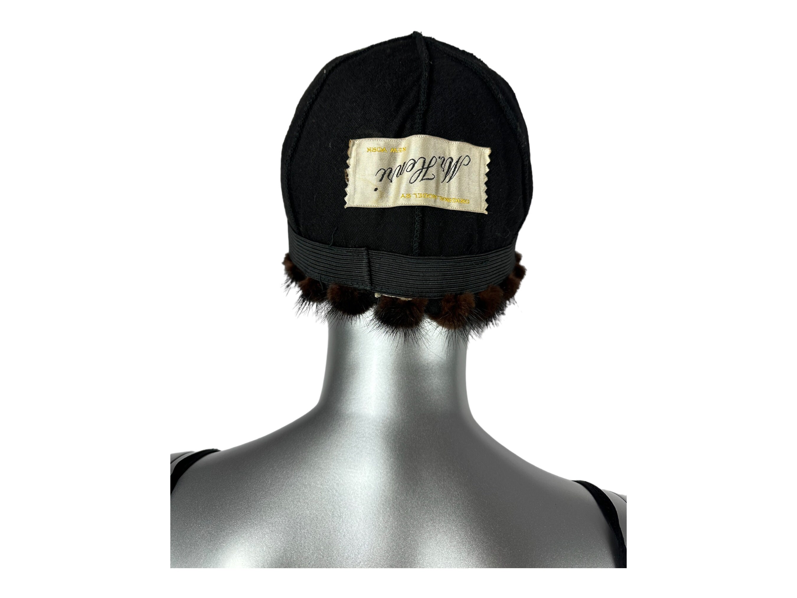 Dark Mahogany Mink Hat, Size 22-1/2” M, Adjustable  display picture 1