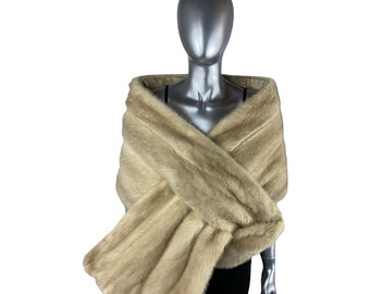 ARCTURUS MINK Straight Stole, Wrap, Oscar de La Renta Designer, One Size 71" L, Certified Vintage Fur w/Storage Bag and Appraisal