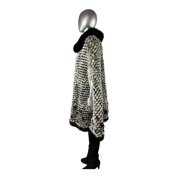 Black & White Knitted LAPIN Rex Rabbit Cape, Size… - image 3