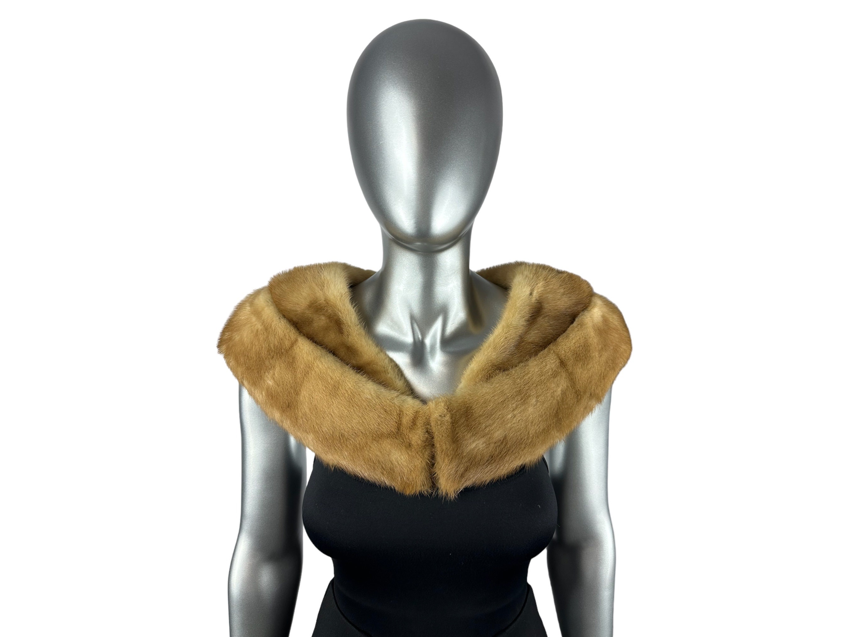 Autumn Haze Mink Collar, Shoulder Wrap, Stole, Size S, Certified Vintage Fur