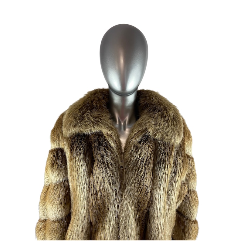Natural Golden Beaver Jacket, Size M/L, Certified Vintage Fur W/storage
