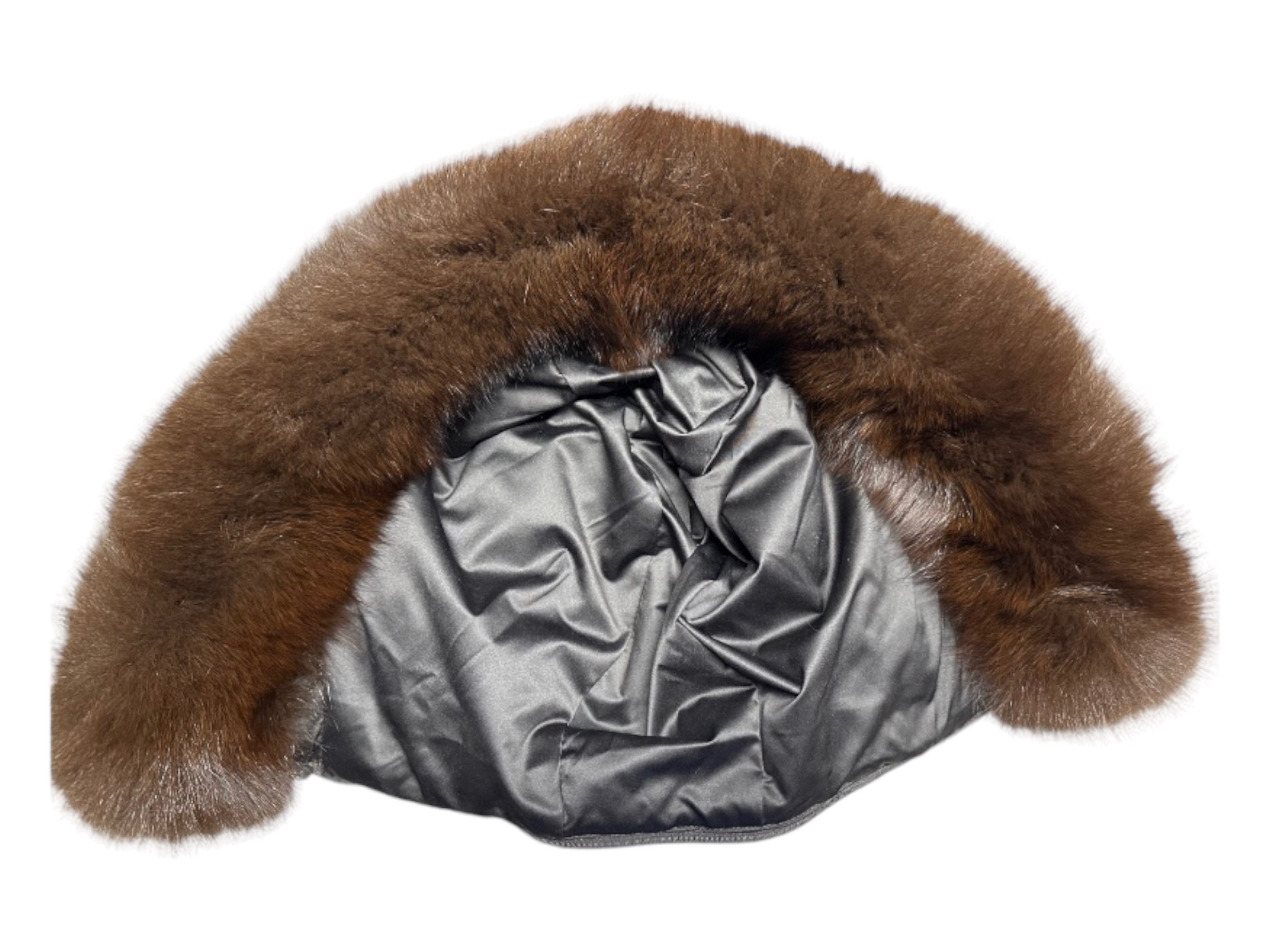 Brown Dyed Fox Double Sided Trimmed Hood, 30\