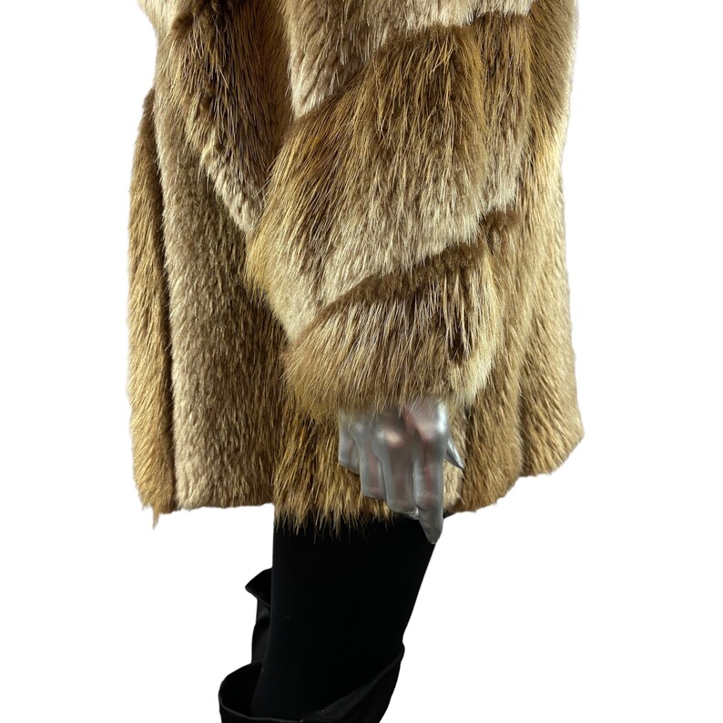 Natural Golden Beaver Jacket, Size M/L, Certified Vintage Fur W/storage