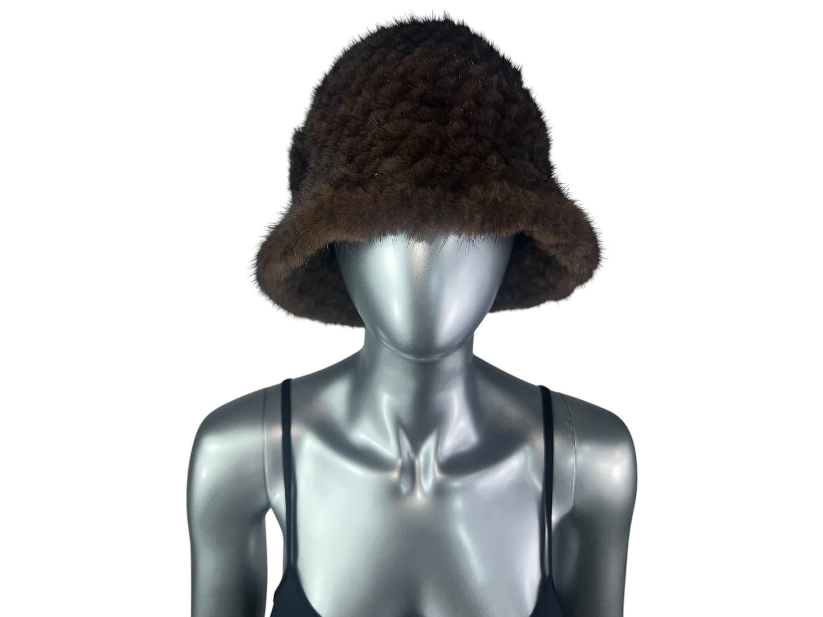 Dark Mahogany MINK Hat, 22-1/2”, Adjustable, Certified Vintage Fur Mink Fur Hat Mahogany - Etsy main image 2