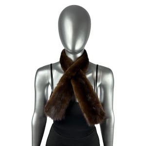 Mahogany Mink Scarf, 35”, Certified Vintage Fur