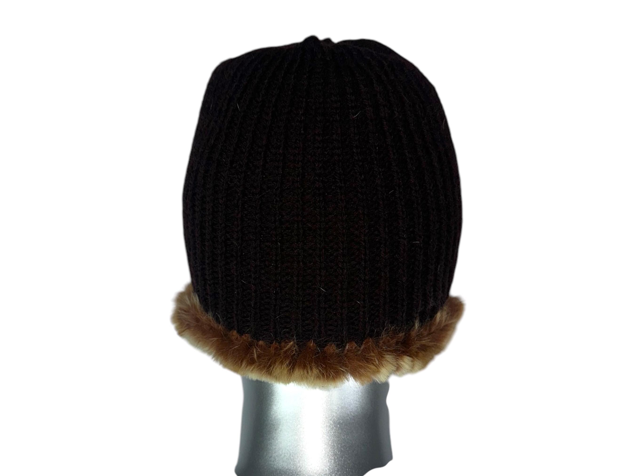 Snow Top Knitted REX RABBIT Hat, One Size 21”-24” W/stretch  display picture 2