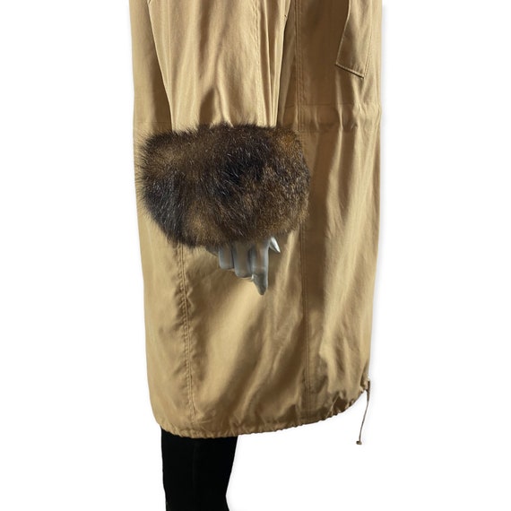 Camel Microfiber Raincoat, w/New Zealand OPOSSUM … - image 7