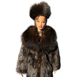 Sandra Bilotti Doll Gigi in Ranch MINK Coat, 16”, Luxury Gift, Certified Vintage Fur