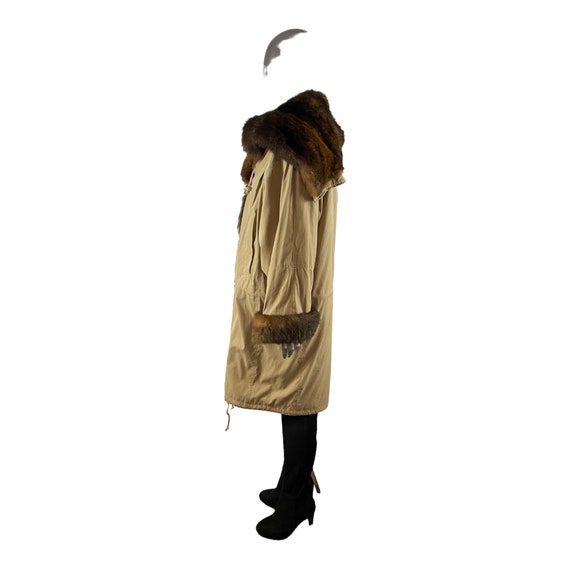 Camel Microfiber Raincoat, w/New Zealand OPOSSUM … - image 4
