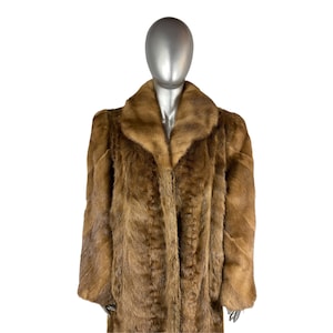 LUNARAINE Sculpted MINK Coat, Size L, Certified Vintage Fur w/Storage Bag and Appraisal