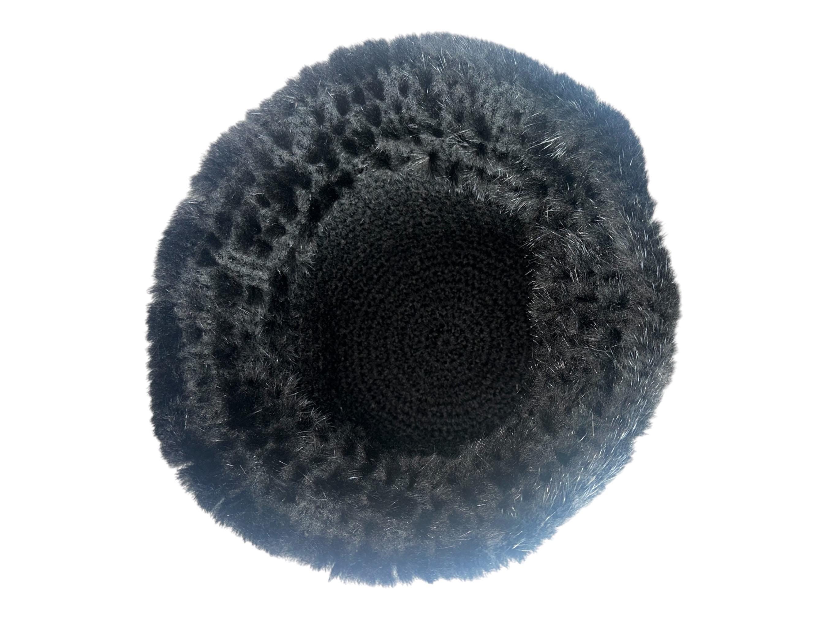 Ranch MINK Knitted Hat w/Brim and Rosette, Sz 22”-23” M/L, Certified Vintage Fur Real CROWN SABLE and Wild Mink Shtriemel Style Hat with Silk  main image 3