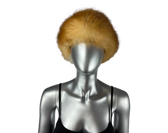 Diadema de zorro rojo, 23" de largo, ajustable, piel vintage certificada