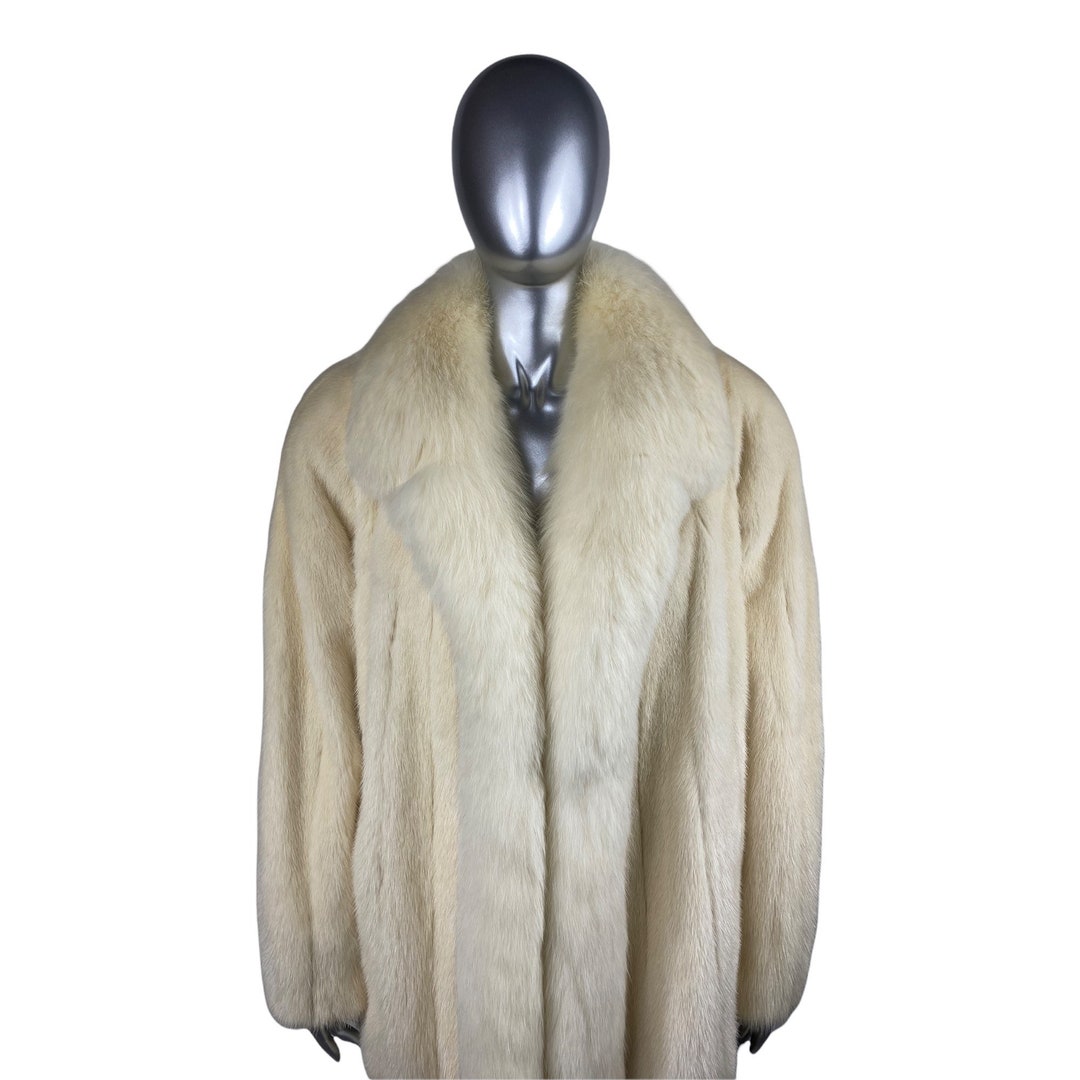 PEARL MINK Jacket W/fox Collar, Size XXXL, Certified Vintage