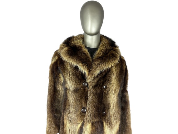 Men’s RACCOON Coat, Size S, Certified Vintage Fur… - image 1