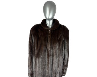 Mahogany Mink Blouson Jacket, Female USA Pelts, Size XXL, Certified Vintage Fur w/Storage Bag and Appraisal