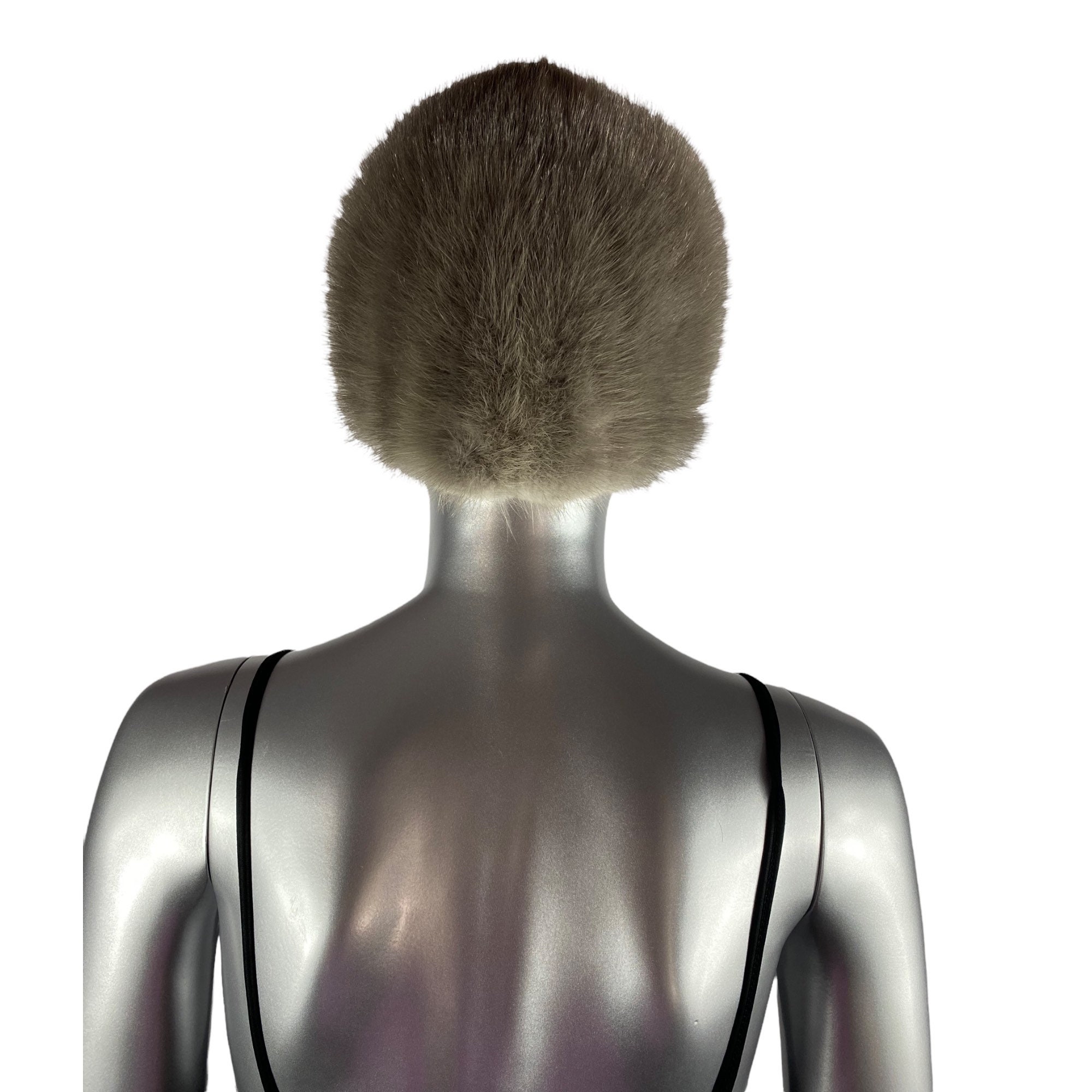 Silver Gray Cerrulean MINK Baseball Hat, Sz 23”, Certified Vintage Fur Vintage Gray or Silver Mink Fur Hat by Vittorio - Etsy main image 4