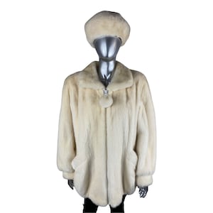 PEARL MINK Jacket, w/Mink Hat, Size M, Certified Vintage Fur, w/Storage Bag and Appraisal