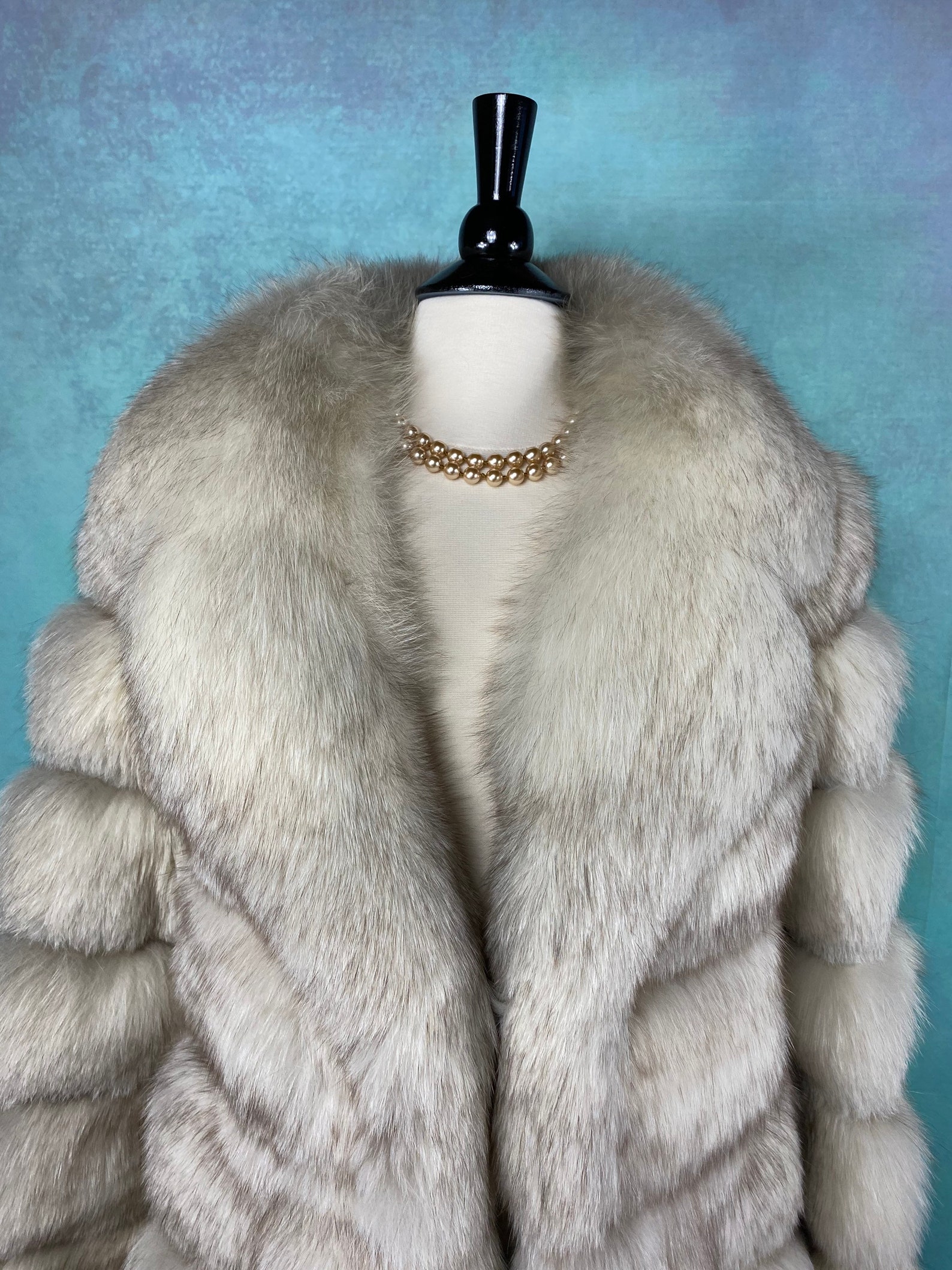 1970s BLUE FOX HORIZONTAL Coat w/Zip Off Bottom Certified Etsy