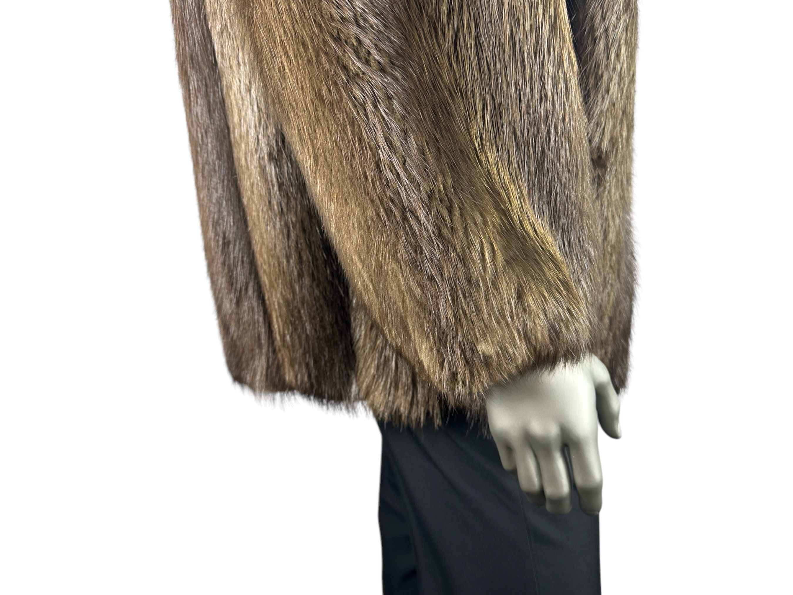 メンズビーバージャケット（ミンクインセット付き）、XLサイズ、認定