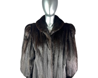 MAHOGANY Mink Coat, NINA RICCI Paris Designer, Female Pelts, Size
