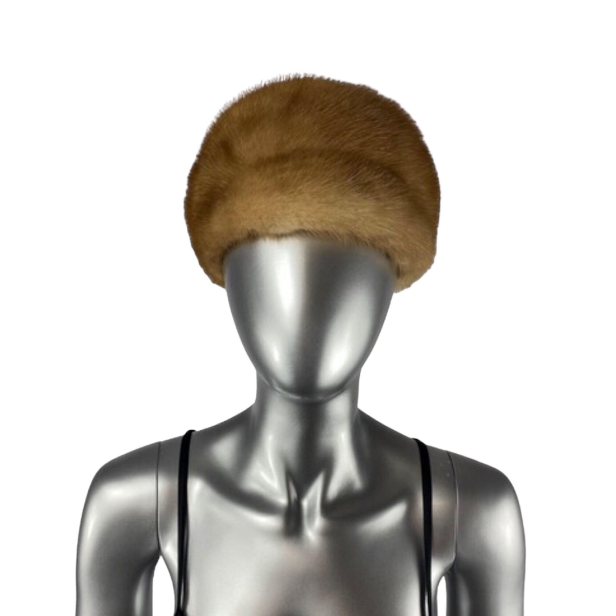Vintage Beige Autumn Haze Mink Fur Satin Headband Headache Hat Net WWII Pin Up Mink Fur Beige Vintage Hats for Women for sale | eBay main image 3
