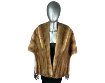 Vintage 1950s Autumn Haze EMBA Natural Brown Mink Stole Vintage