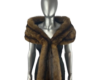 RUSSIAN SABLE Stole w/ Long Fronts, Size S, Certified Vintage Fur w/Storage Bag and Appraisal