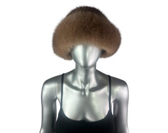Vintage Brown Big Hat Mink Fur Hat by Vittorio - Etsy display picture 2