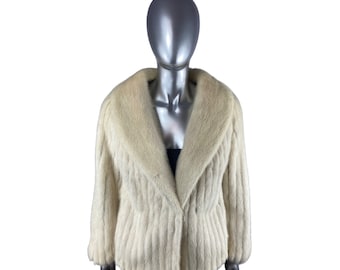 Blush Mink Corded Jacket, Size XS, Certified Vintage Fur w/Storage Bag and Appraisal