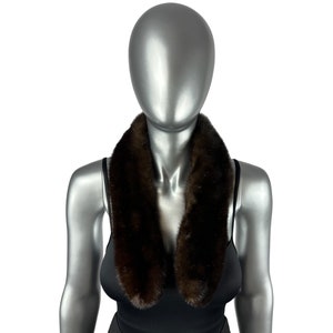Dark MAHOGANY MINK Scarf, Revillon Designer, 32” L, Certified Vintage Fur
