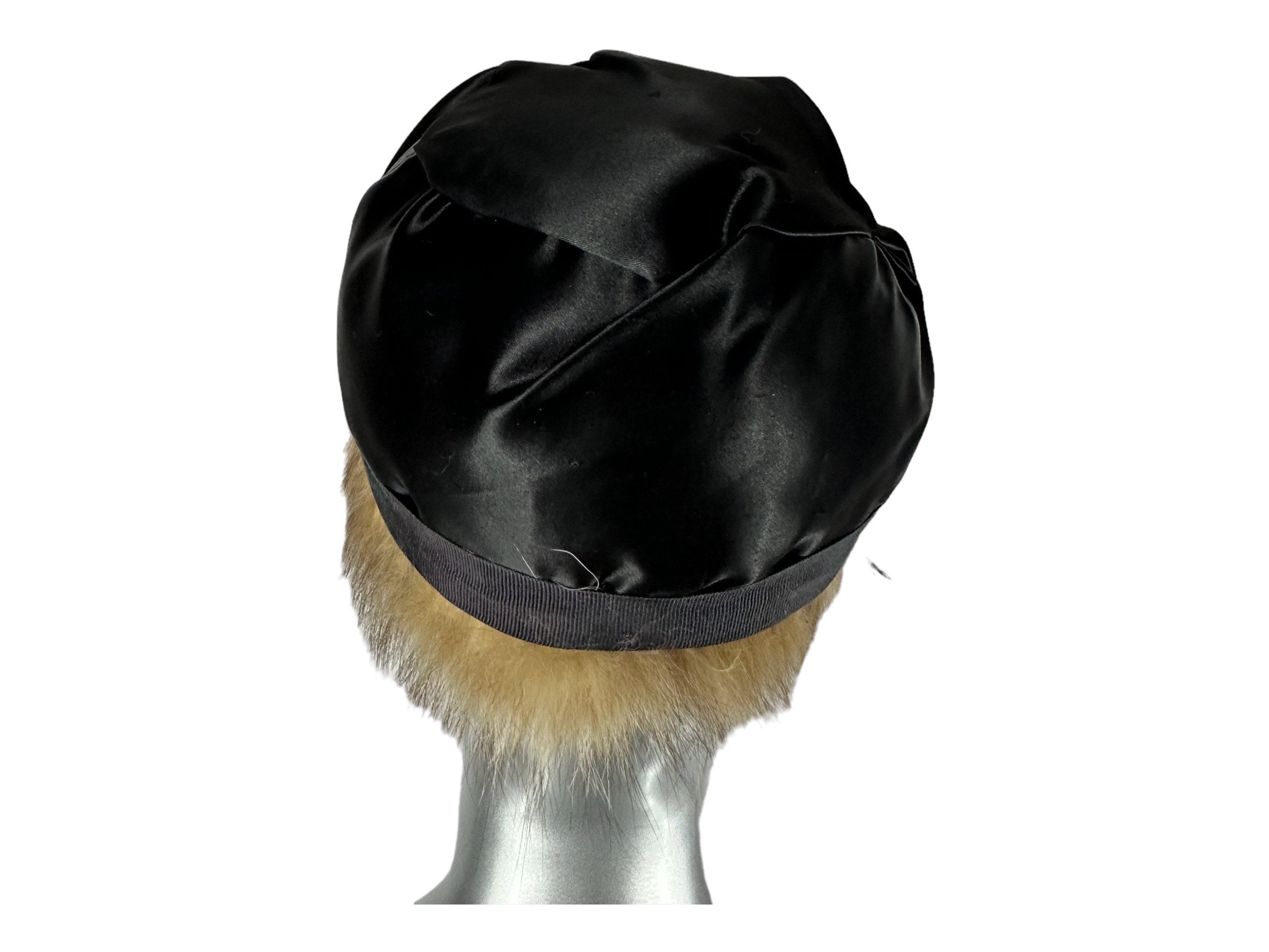 Crystal Fox Beret, Size Medium, 22-1/2”, Certified Vintage Fur Handmade Canadian Fox Fur Hat: Brown Leather Beret - Etsy main image 4