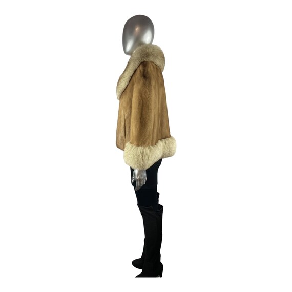 PASTEL MINK and Fox Capelet w/Blue Fox Trim, HALS… - image 3