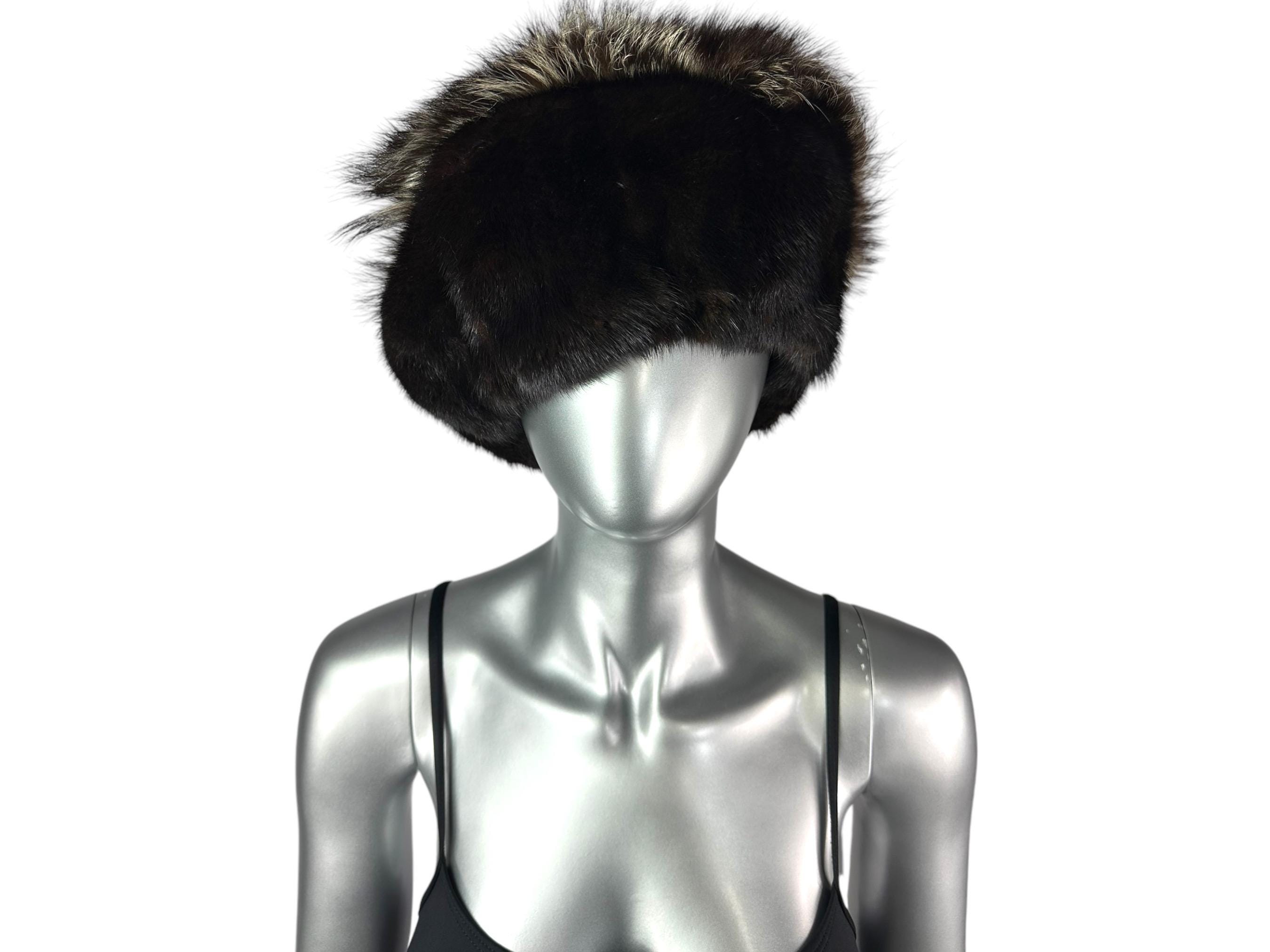 Ranch MINK Beret W/silver FOX, Size XXL, Certified Vintage  display picture 1