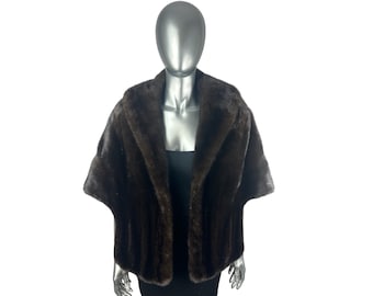 Ranch MINK Stole, BLACKGLAMA, Size M/L, Certified Vintage Fur w/Storage Bag and Appraisal