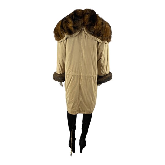 Camel Microfiber Raincoat, w/New Zealand OPOSSUM … - image 5