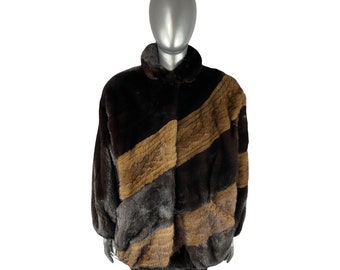 Ranch & Lunaraine Mink Jacket, LOUIS FERAUD Designer, Size XL, Certified Vintage Fur w/Storage Bag and Appraisal