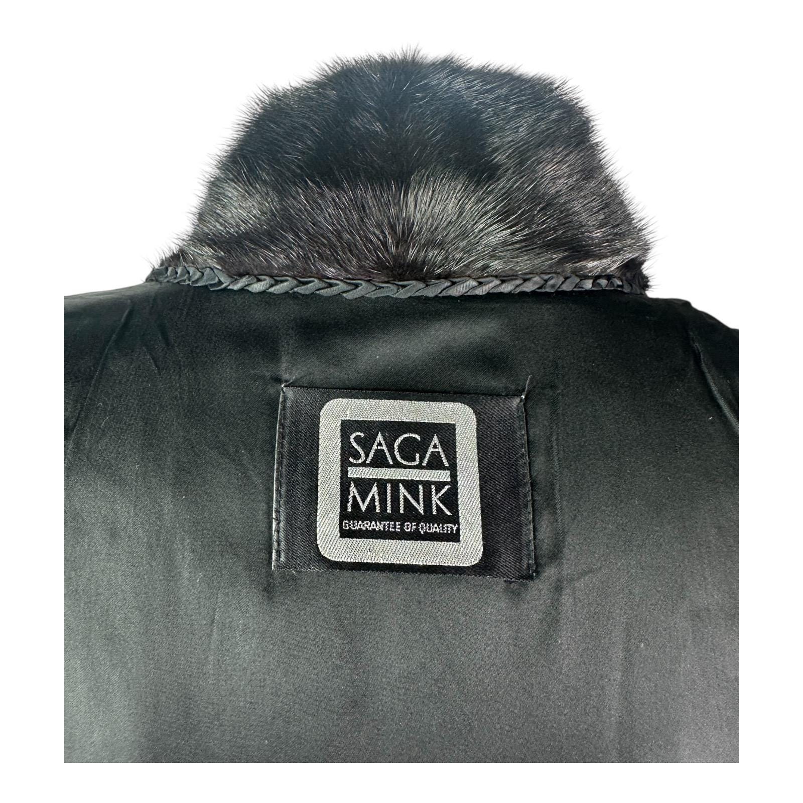 ブラックランチミンクコート、サガミンク、Sサイズ、認定ヴィンテージ