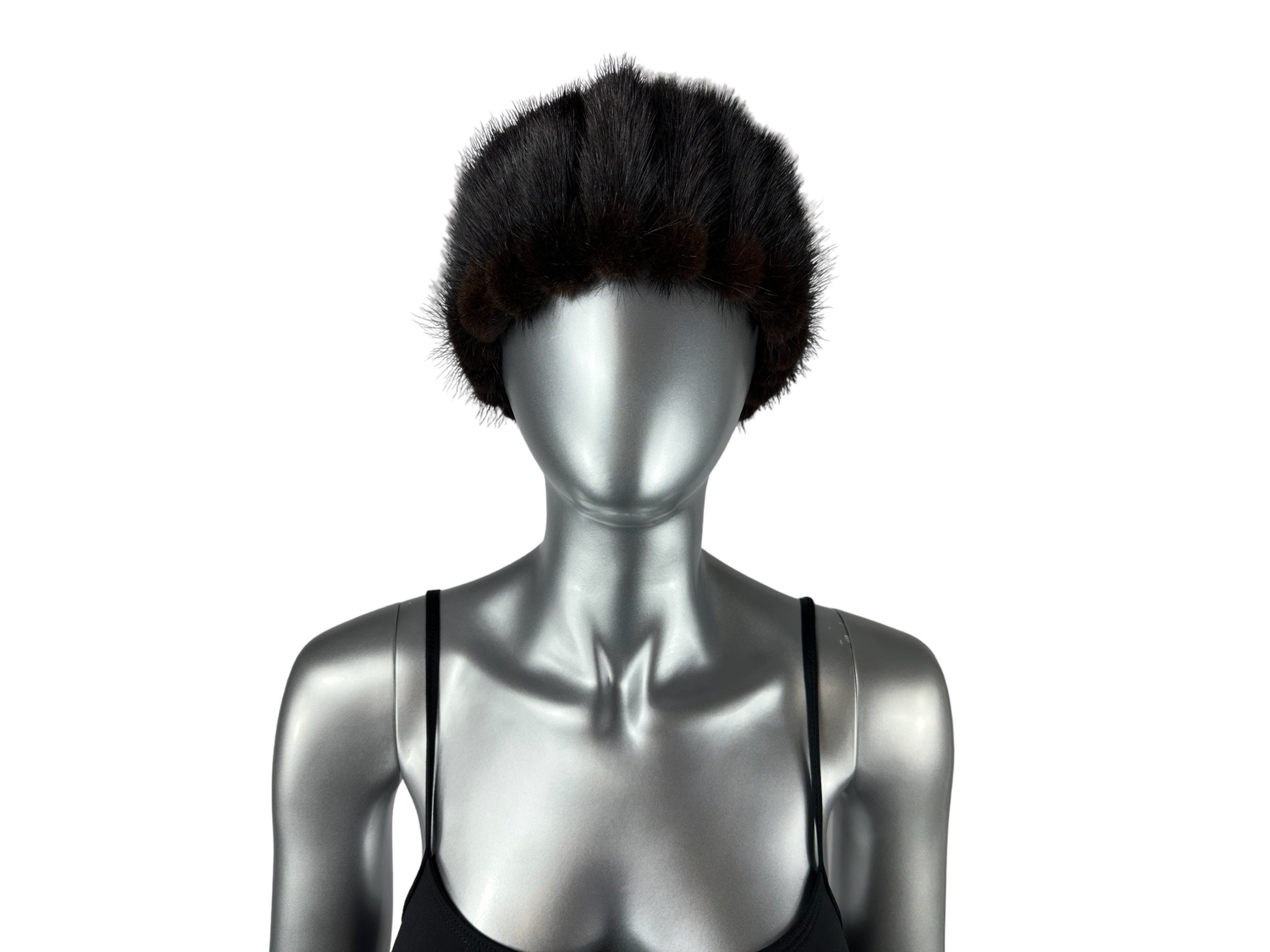 Dark Mahogany Mink Hat, Size 22-1/2” M, Adjustable  display picture 2