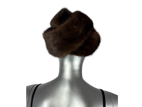 Mahogany MINK Turban Hat, Size M/L- 23”, Certifie… - image 3