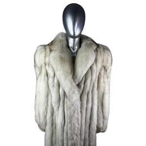 BLUE FOX Coat, Size L, Certified Vintage Fur w/Storage Bag and Appraisal
