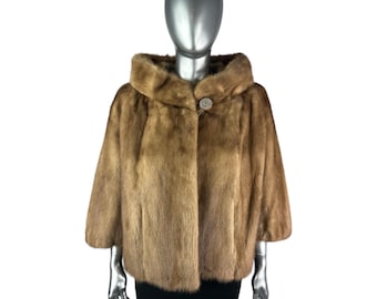 ブラック シェアード ミンク ジャケット、ナチュラル ランチ ミンク