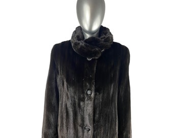 Ranch Mink Coat, Female USA pelts, ZANDRA RHODES Designer, Size M, Certified Vintage Fur w/Storage Bag and Appraisal